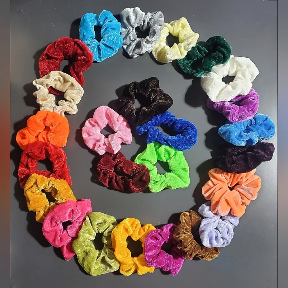 Bundle‎ Of 25 VELVET Scrunchies MULTICOLOR One Size